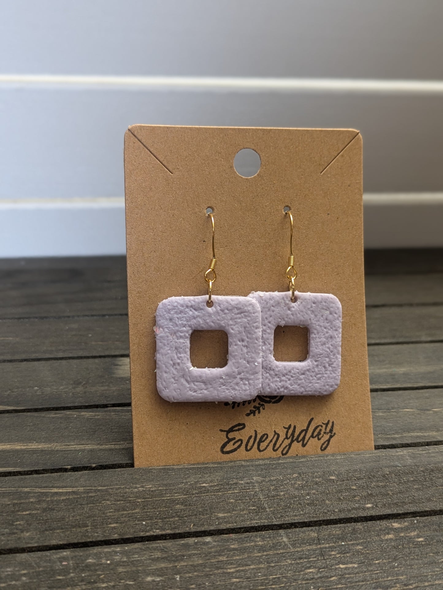 Lavender Glitter Square Dangles