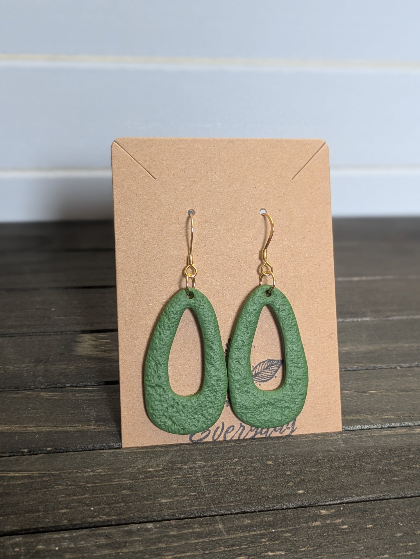 Olive Green Drop Dangles