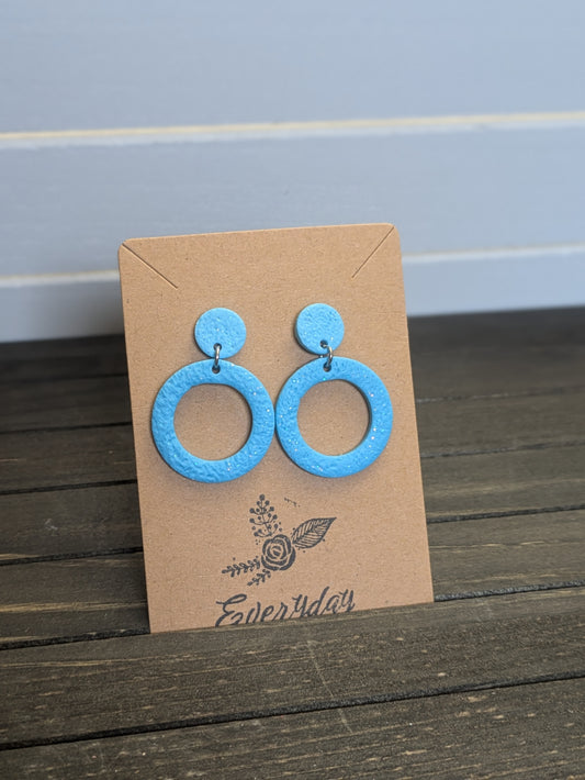 Sparkly Blue Circle Dangles