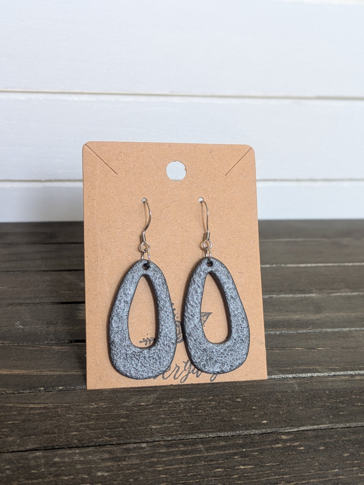 Shimmery Black Drop Dangles