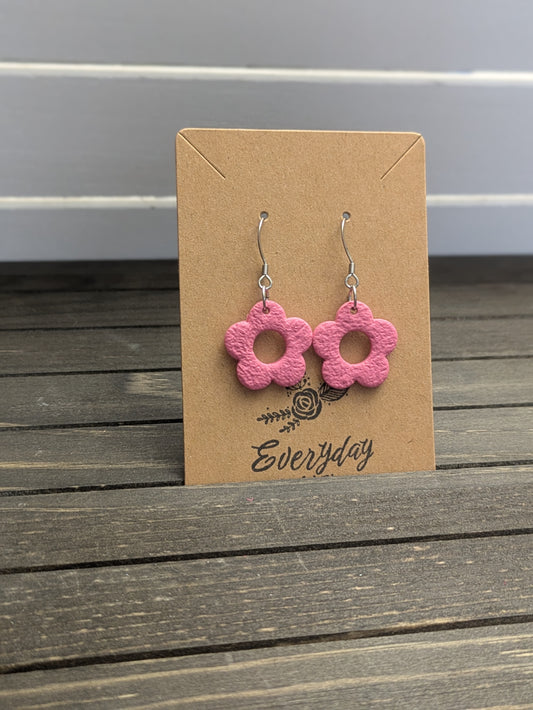 Pink Flower Dangles