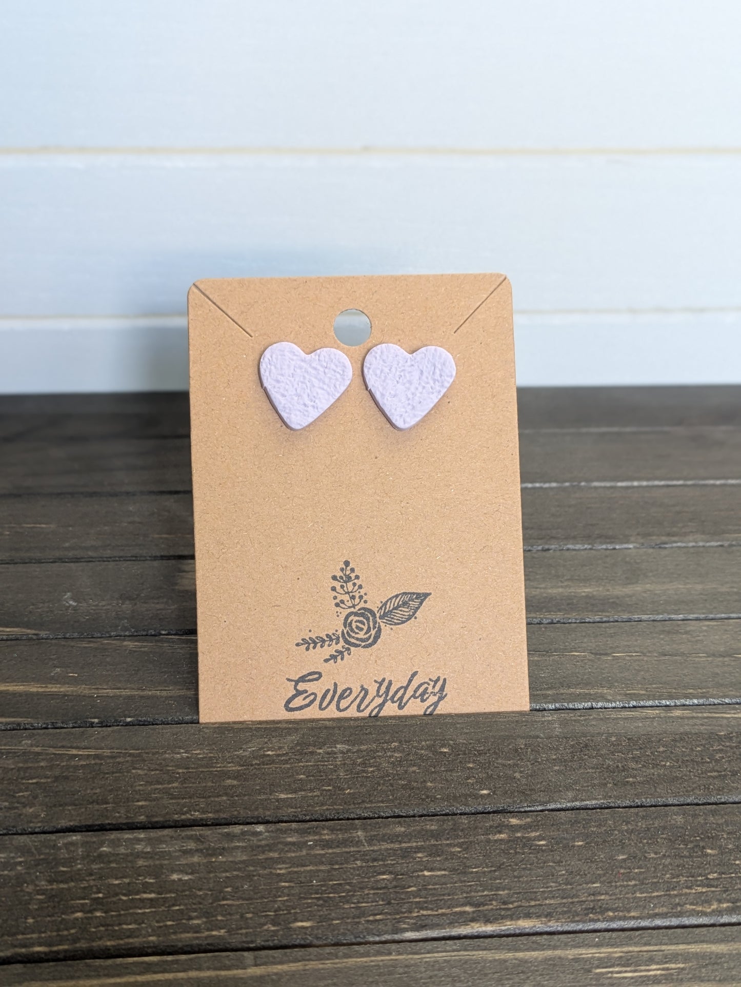 Lavender Heart Studs