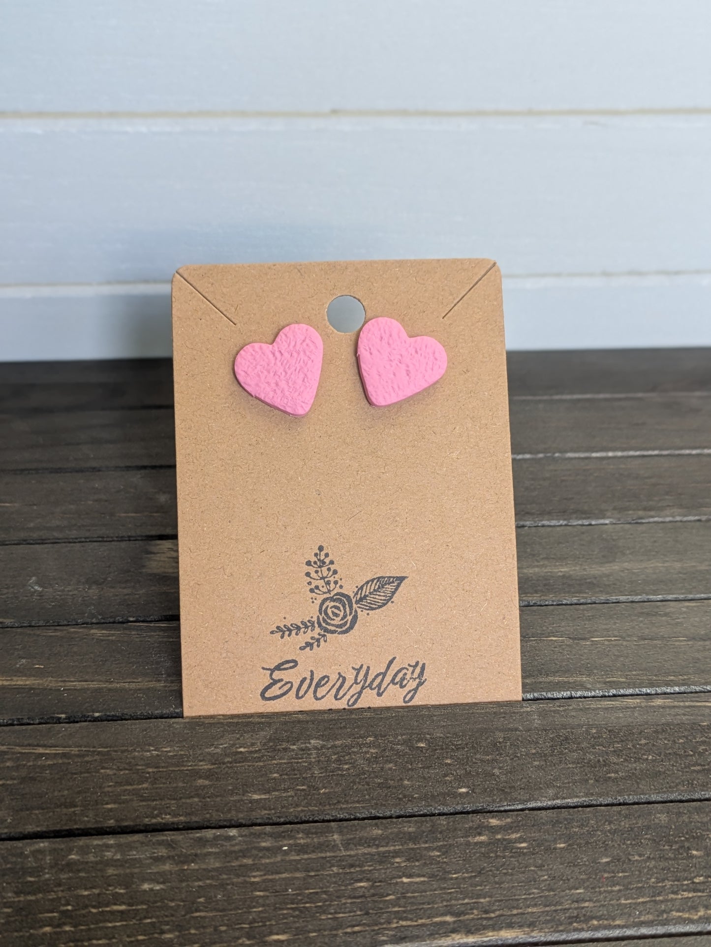 Pink Heart Studs