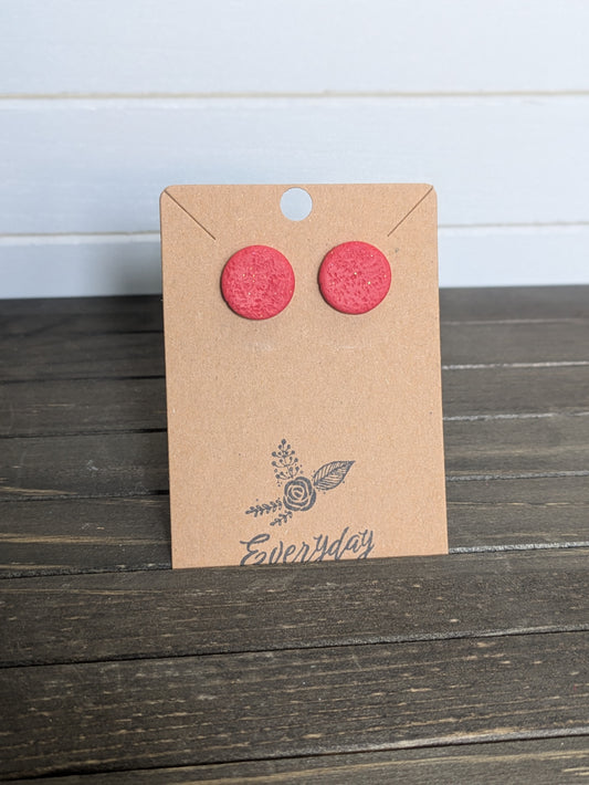 Red Circle Studs