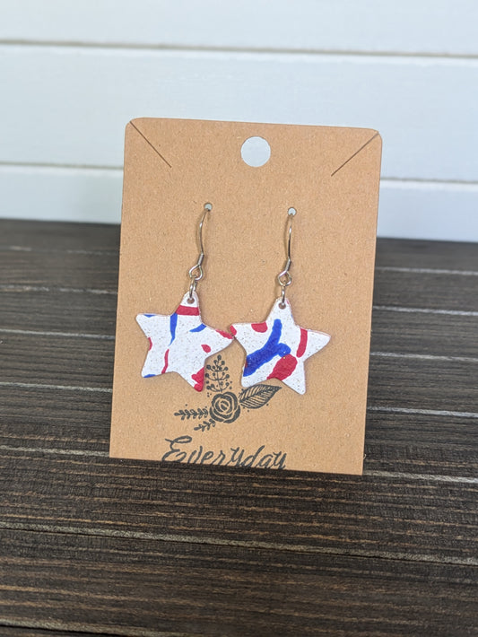Patriotic Confetti Star Dangles