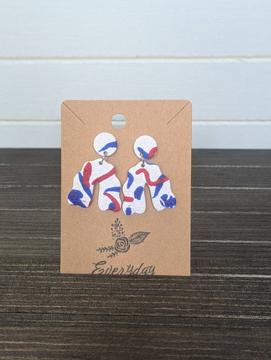 Patriotic Confetti Wavy Arch Dangles